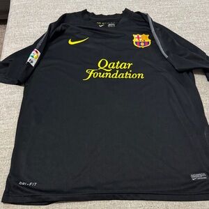 Nike Black and Yellow Barcelona Jersey